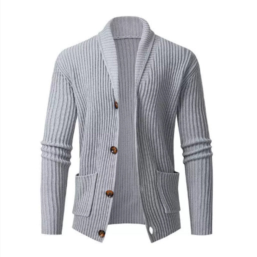 New Men's Sweater Casual Long Sleeved Thick Cardigan