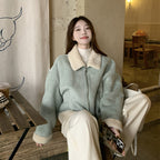 Korean-style Lamb Wool And Fur Coat