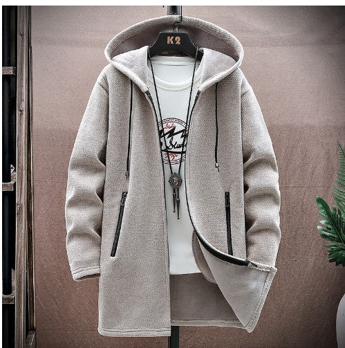 New Men's Chenille Hooded Cardigan Sweater