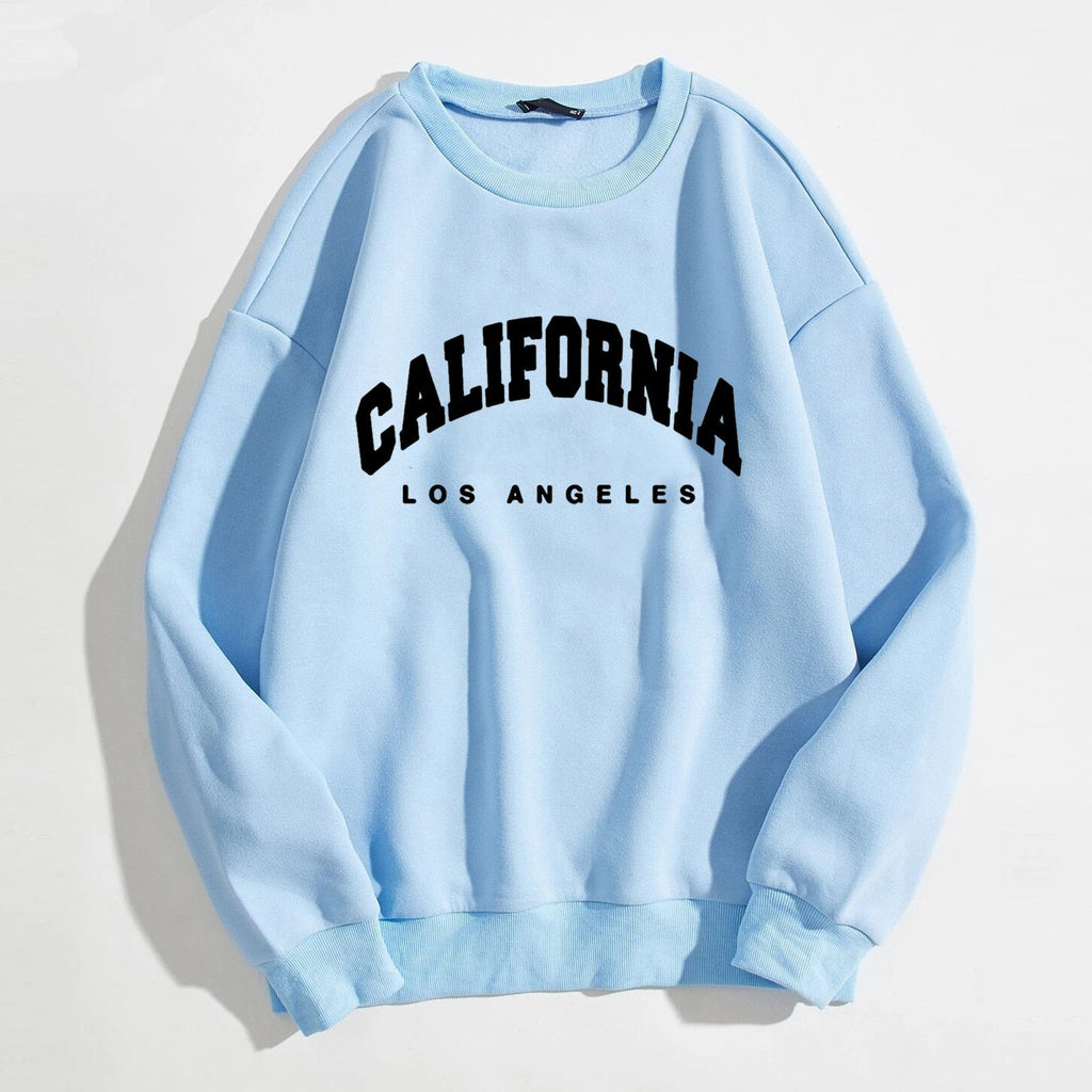 Womens Hoodies Long Sleeve Graphic California Letters Print