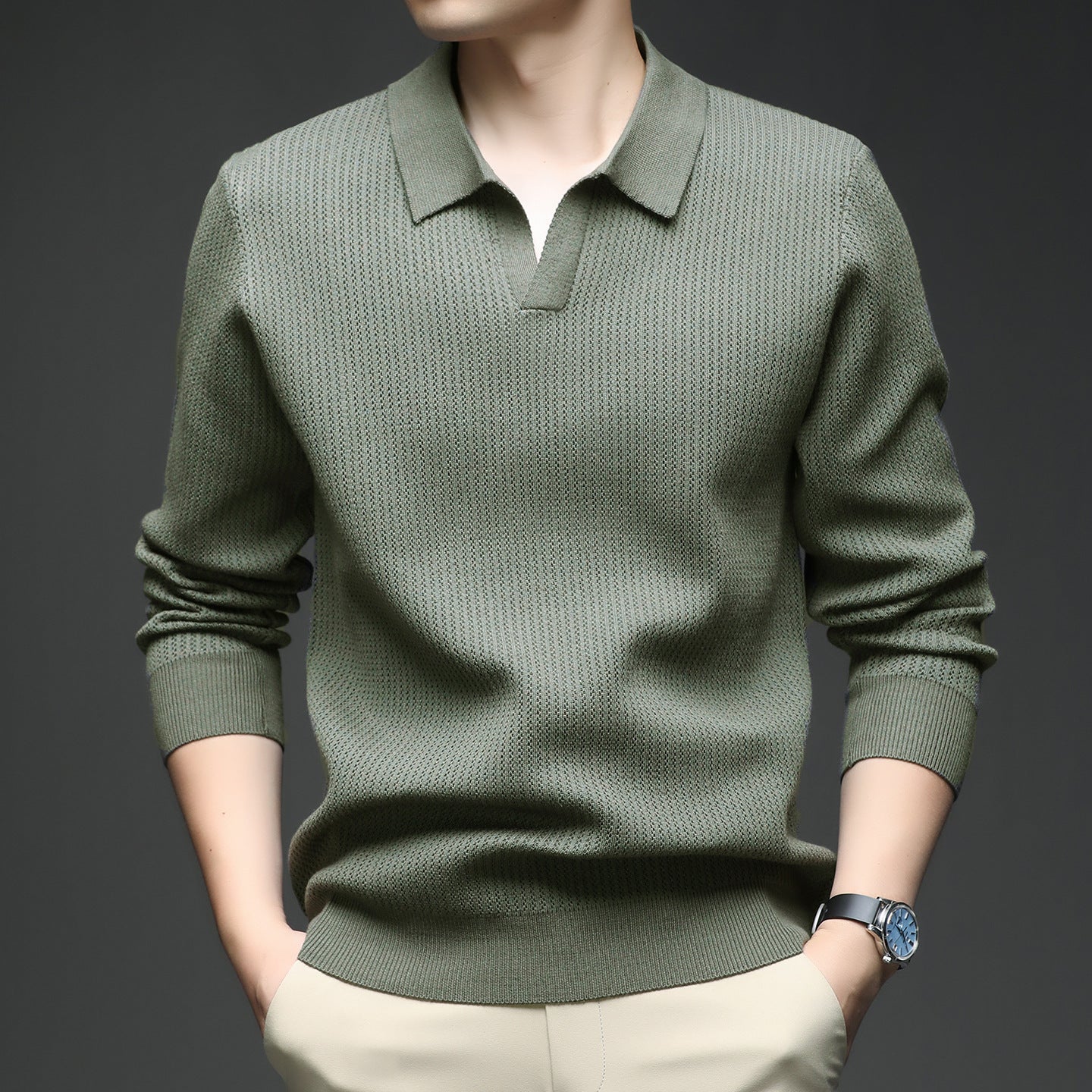 Men's Autumn Simple Casual All-match Loose Inner Wear Bottoming Shirt Sweater
