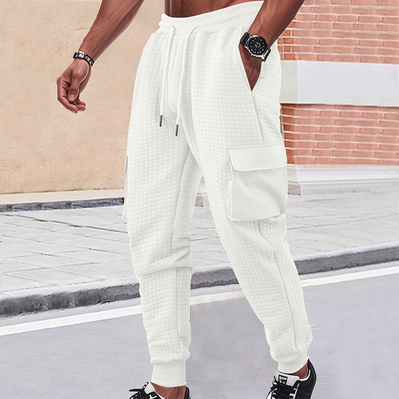 Men's Sports Sweatpants European And American Style Thickened Small Check