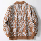 Jacquard Sweater Loose Slimming Long Sleeves Cardigan