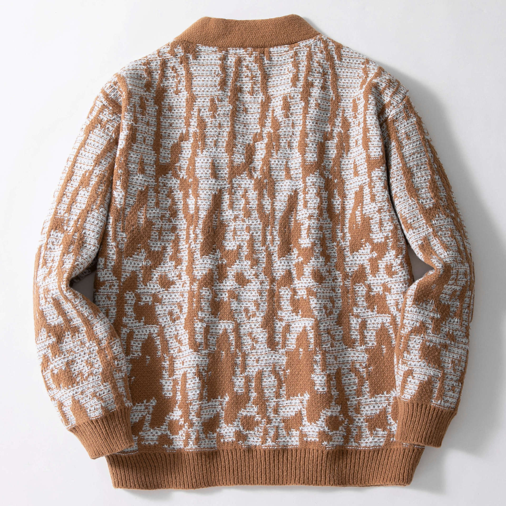 Jacquard Sweater Loose Slimming Long Sleeves Cardigan