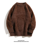 Autumn Solid Color Faux Mink Knit Sweater
