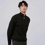 Men's Half Zipper Pullover Long Sleeve Sweater