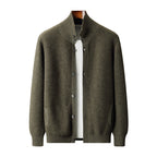 Men's Cashmere Cardigan Stand Collar Simple Urban Outerwear