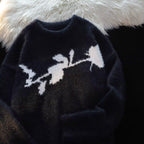 American Dark Rose Flocking Horse Sweater For Men