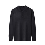 Men's Sweater Polo Collar Solid Color Fashion Ordinary