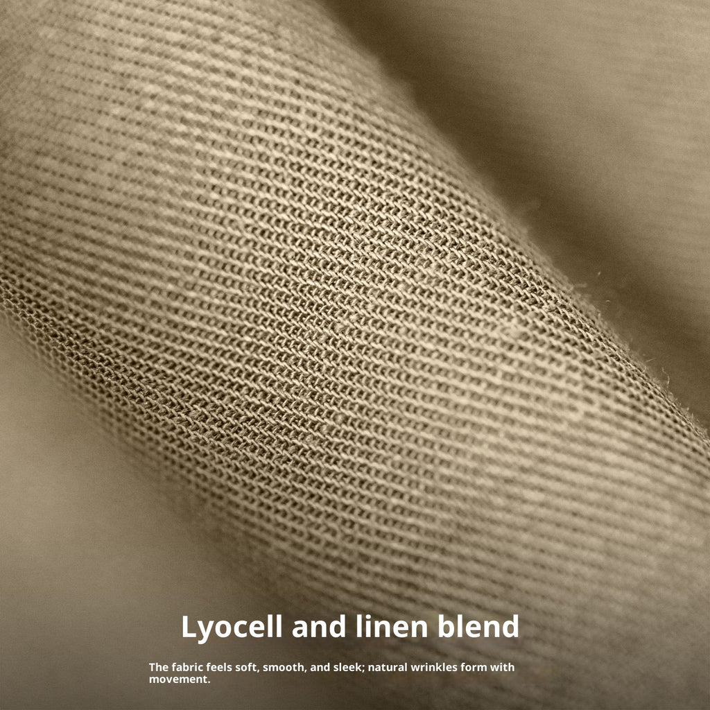 Khaki Baker Pants Old Money Style Thin Draping Linen Long Men's Summer And Autumn