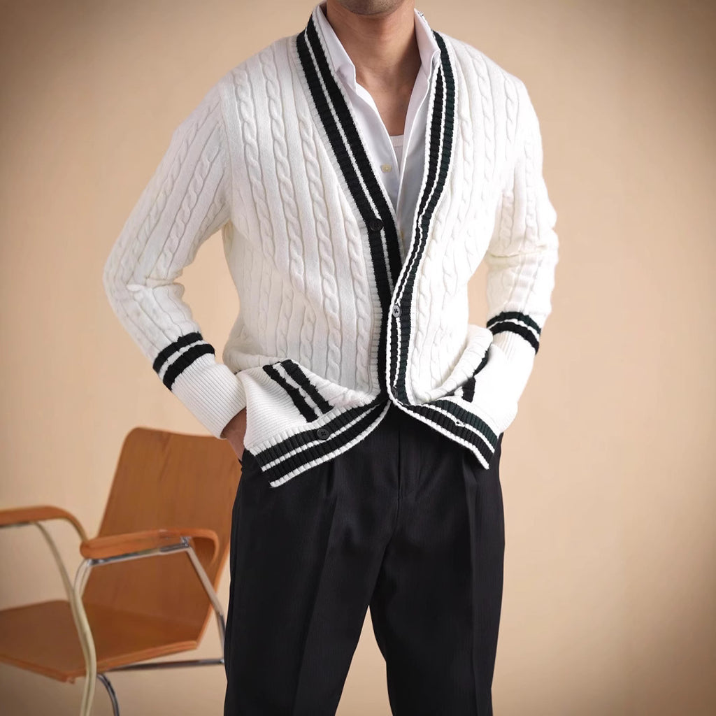 Twist Texture High Sense Men's Sweater Coat