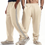 Loose Side Stripes Wide Leg Straight Men's Sports Pants