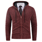 Men's Small Pineapple-pin Hooded Fleece Lined Fashion Knitwear Sweater