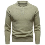 Men's Henry Stand Collar Snowflake Dot Design Fashion Sweater