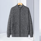 Stand Collar Sweater Coat For Men Fleece Jacket