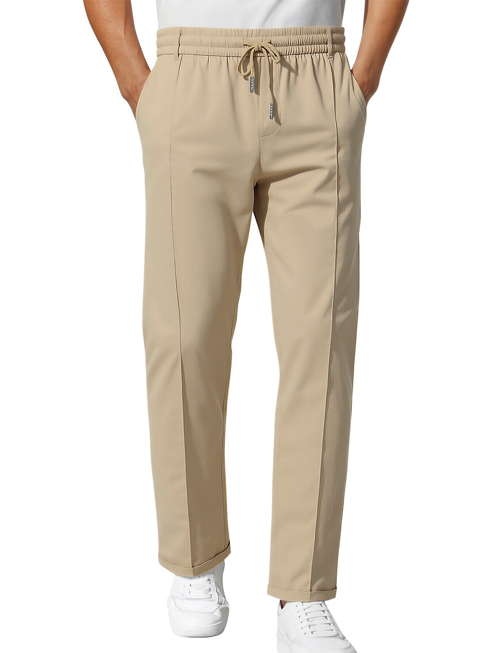 Solid Color Casual Simple Men's Slim Fit Tapered Pants