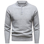 Men's Henry Stand Collar Snowflake Dot Design Fashion Sweater
