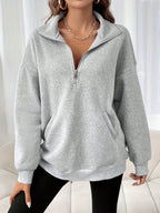 Autumn And Winter Loose Long Sleeve Half Zipper Sweater