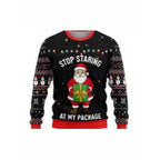 Printed Long Sleeve Round Neck Christmas Top
