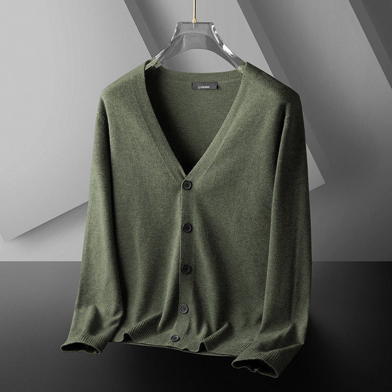 Thin Trendy Casual Outdoor Cotton Knitwear Black Sweater