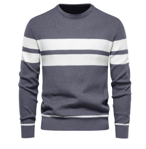 Men's Pullover Multi-color Round Neck Men's European-style Plus Size Sweater
