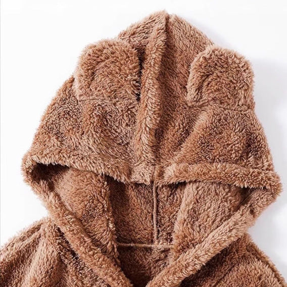 Women's Clothing Solid Color Cute Bear Hoodie