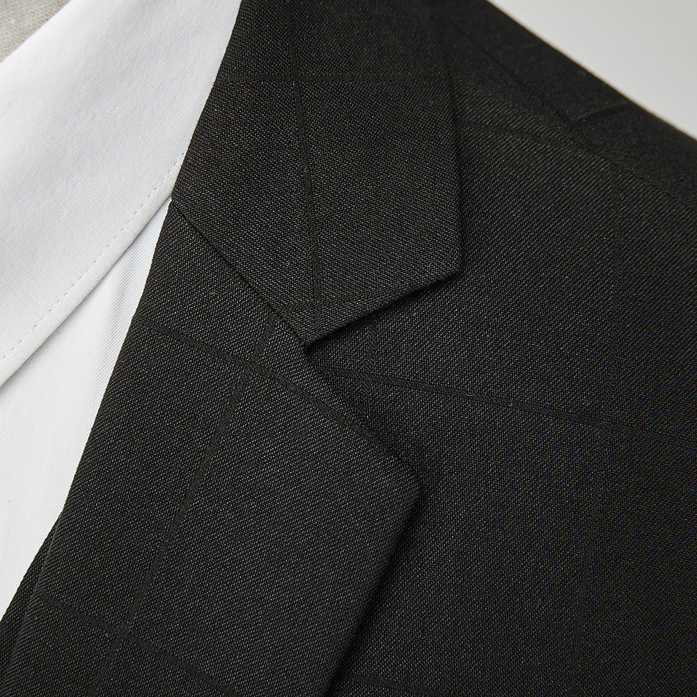 Men's Business Casual Plaid Slim Fit Suit Three-piece Suit