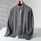 Pure Wool Men's Stand Collar Simple Sweater