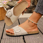Summer New European And American Fashion Belt Buckle Open Toe Sandals Women