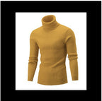 Men's Turtleneck Solid Color Twisted Sweater