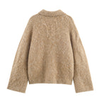 POLO Collar Soft And Versatile Design Sense Sweater For Women