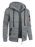 Men's Sports Fitness Casual Jacquard Sweater Hooded Coat