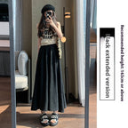 Ice Silk Leggings Skirt Women's Thin High Waist Drooping Casual Wide-leg Pants