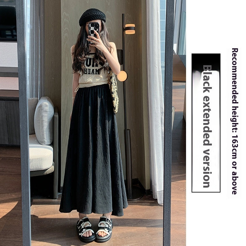 Ice Silk Leggings Skirt Women's Thin High Waist Drooping Casual Wide-leg Pants