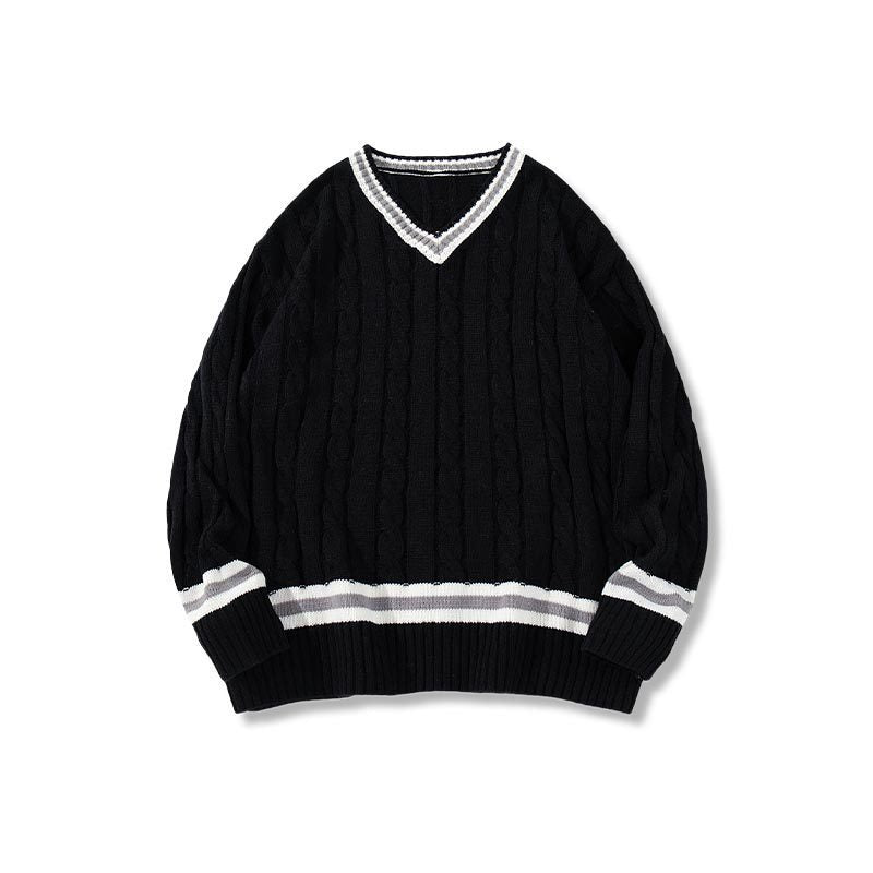 American Collegiate Style V-neck Sweater