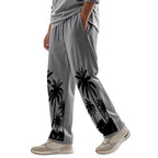 Men's Hawaiian Printed Wide-leg Pants Mid-waist