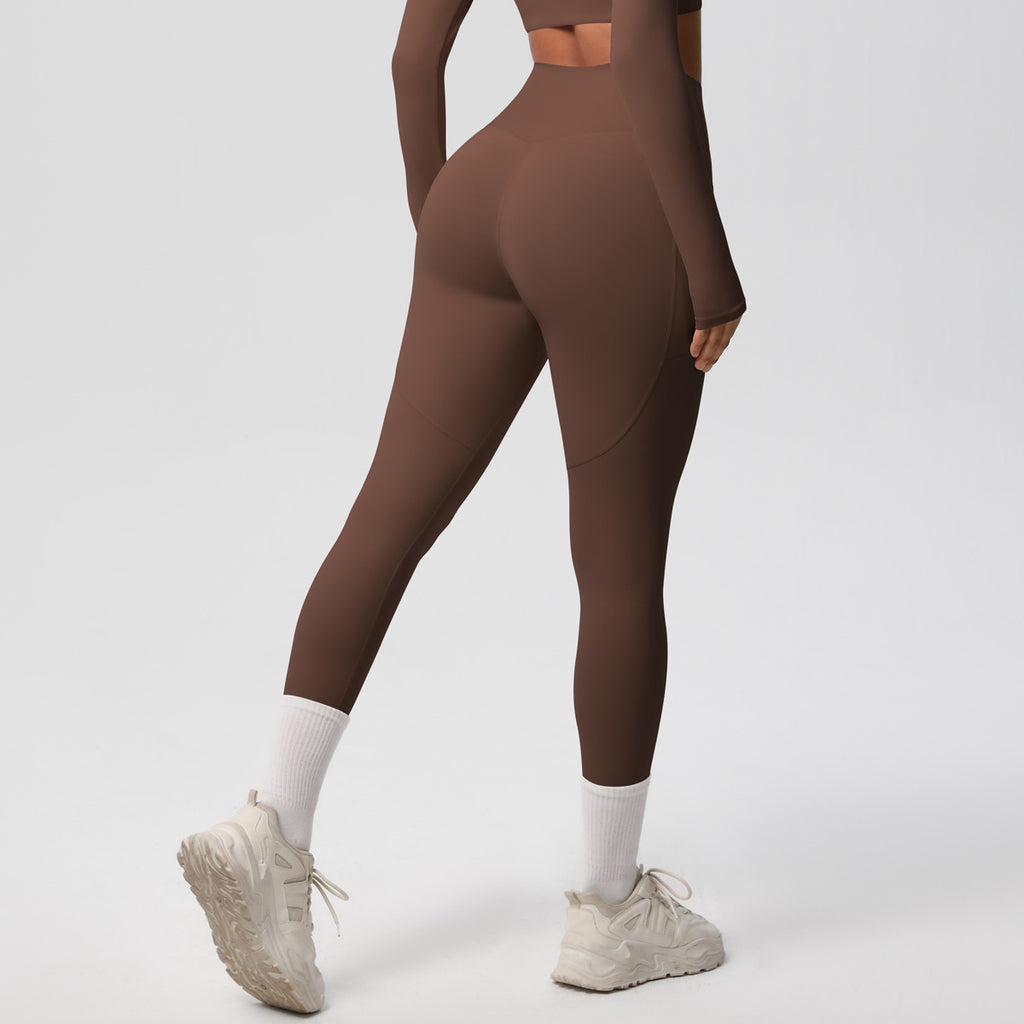 Solid Color Double-sided Brushed Tight Breathable Yoga Pants