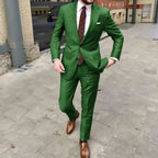 Men's Slim Fit Business Dress Two Button Set