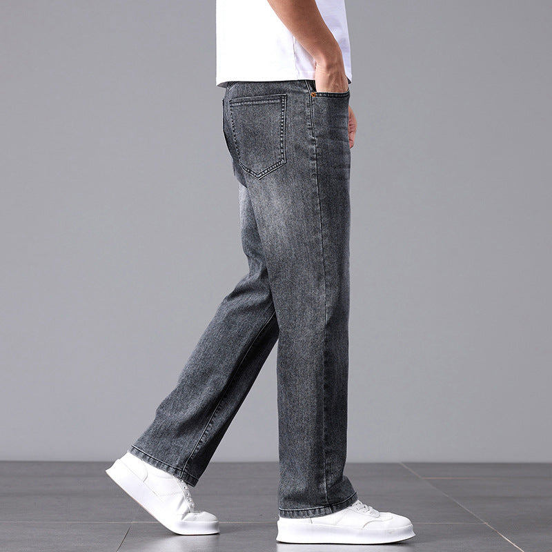 Summer Commute Jeans Men's High Sense Business Straight