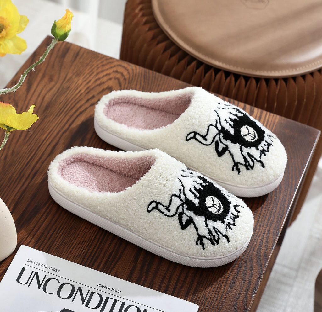 Cotton Slippers Women's Home Winter Animal Embroidery Warm