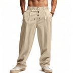 Men's Breathable Cotton Linen Loose Leisure Sports Trousers
