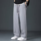Ice Silk Men's Summer Thin High Street Drooping Straight Wide Leg Pants