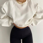 New Round Neck Stitching Long-sleeved Pure Sweater For Women