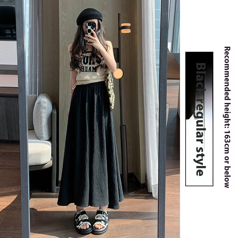 Ice Silk Leggings Skirt Women's Thin High Waist Drooping Casual Wide-leg Pants