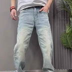 Light Blue Casual Stretch Stylish Versatile Straight Slim Pants