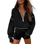 Women's Half Zipper Short Sweater