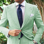 Men's Seersucker Striped Suit Two-piece Suit