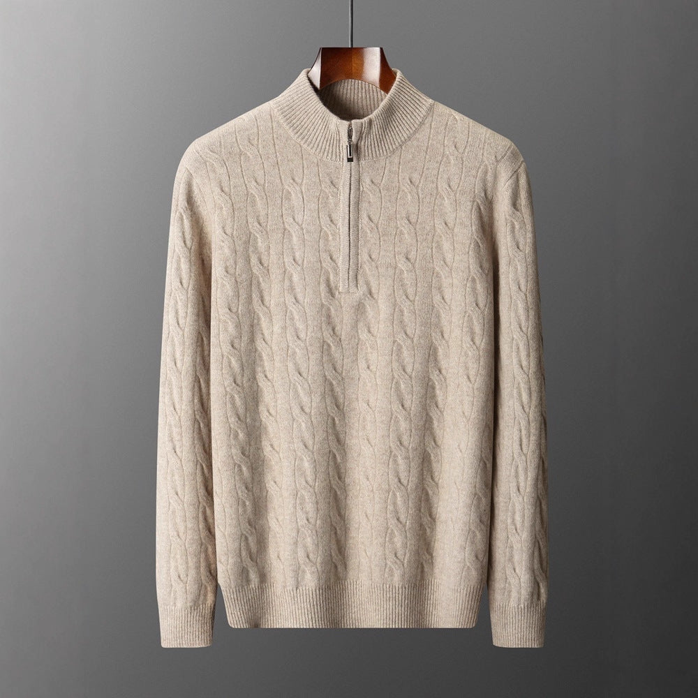 Jacquard Double-strand Thickened Long-sleeved Sweater