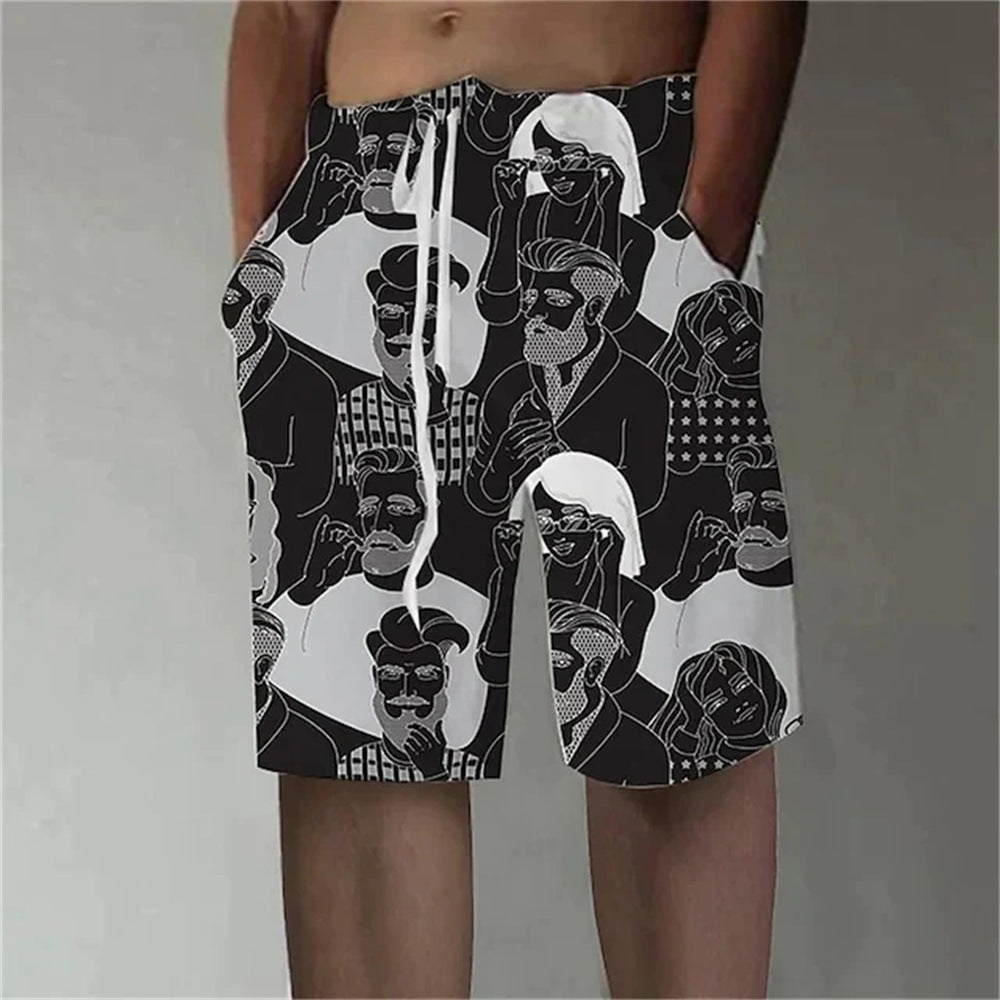 Men's Beach Pants Fun 3D Printed Swimming Trunks