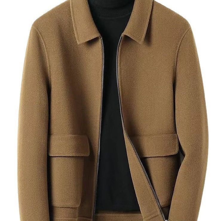 Men's Coat Thickened Double-sided Woolen Lapel Casual Woolen Coat